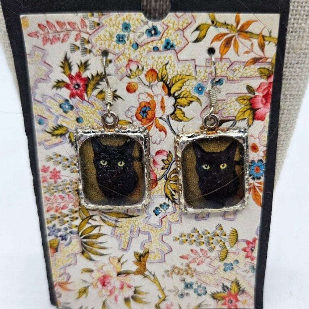 Owl Earrings Black New Pierced Hook Fashion